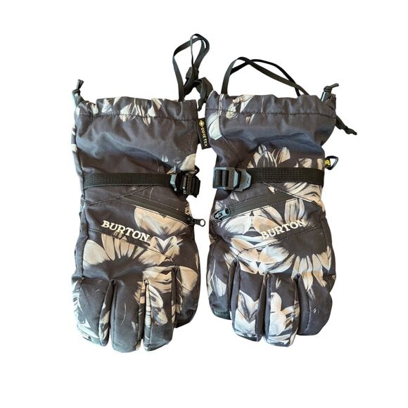 Burton Women's Gore-Tex Ski Snowboarding Gloves Floral Black Small - Picture 1 of 7